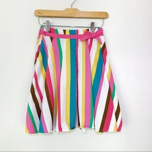 Mini Boden Girls Rainbow Pleated Stripped Skirt